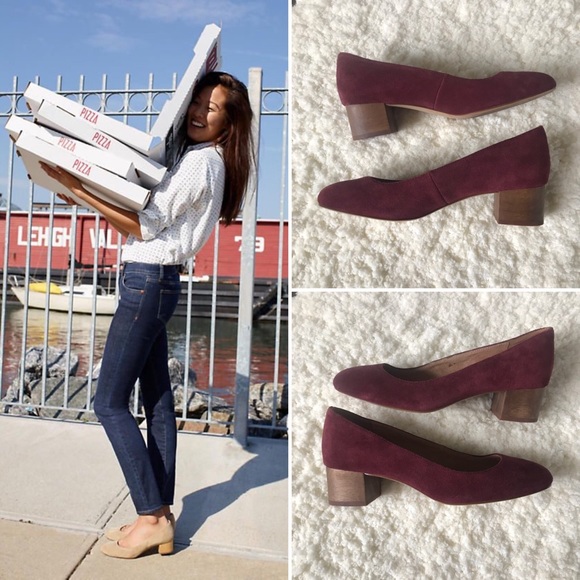 Madewell Shoes - Madewell Suede Ella Pumps in Dark Merlot, Like New